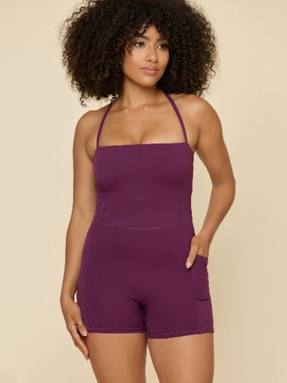 NWT POPFLEX Active Cinch Up Shortsie - Winter Plum - Small